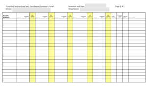 Instructional and Enrollment Summary Form