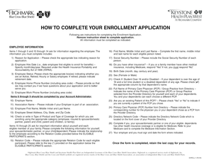 Highmark Enrollment Application