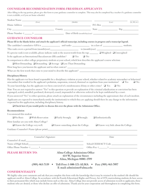 Counselor Recommendation Form