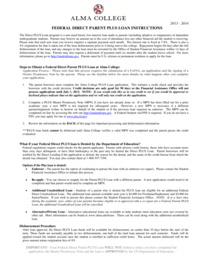Federal Direct Parent PLUS Loan Application