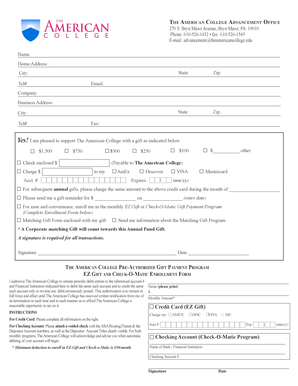 The American College Donation Form