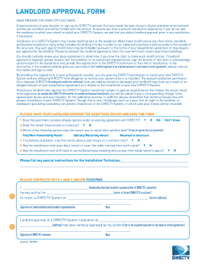Landlord Approval Form for DIRECTV Installation