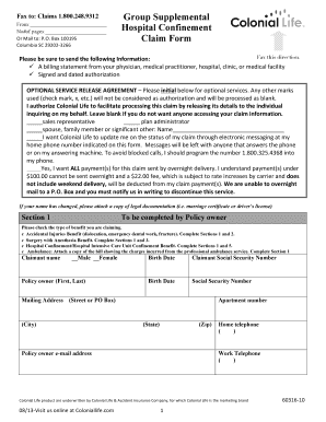 Colonial Life Insurance Claim Form
