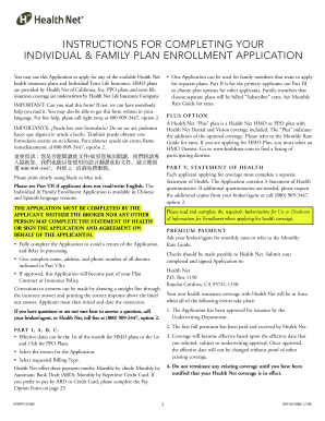 Health Net Individual & Family Enrollment Application