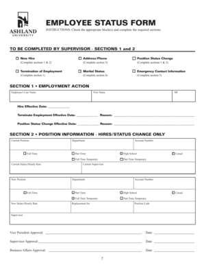 Employee Status Form