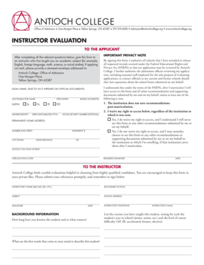 Instructor Evaluation Form