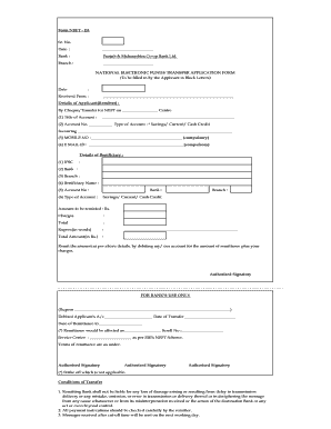 National Electronic Funds Transfer Application Form