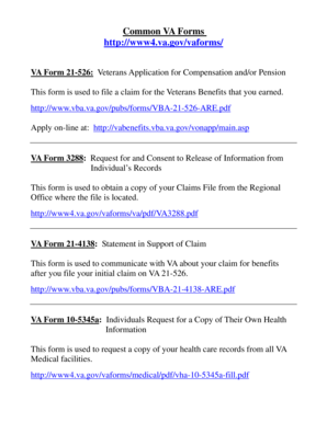 VA Form 21-526: Veterans Application for Compensation and/or Pension