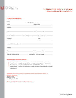 Transcript Request Form