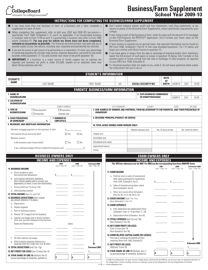 Business/Farm Supplement Form