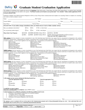 Graduate Student Graduation Application