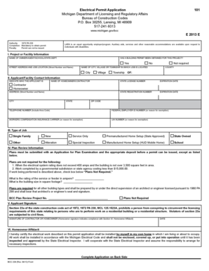 Michigan Electrical Permit Application