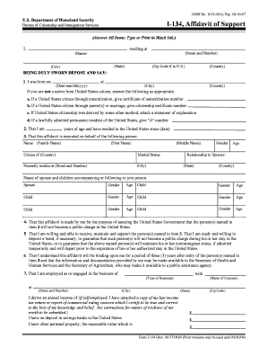 USCIS Form I-134 Affidavit of Support