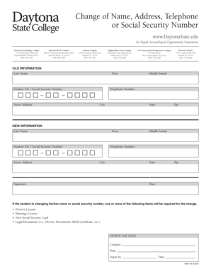 Daytona State College Change of Name Form