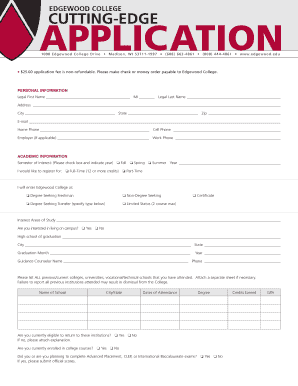 Edgewood College Application Form