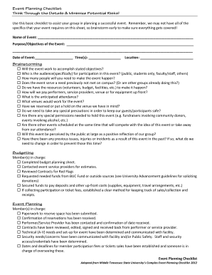 Event Planning Checklist