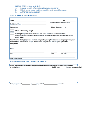 Tennessee Board of Regents Employee Charitable Campaign Pledge Form