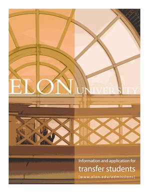 Elon University Transfer Student Application