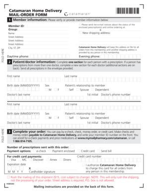 Catamaran Home Delivery Mail-Order Form