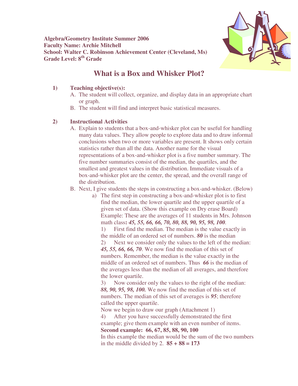 What is a Box and Whisker Plot - Delta State University - deltastate