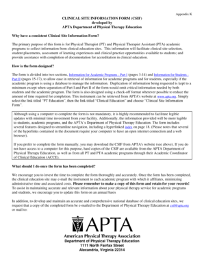 Clinical Site Information Form