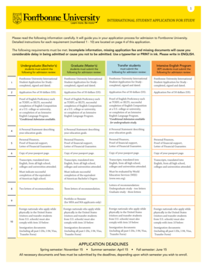 International Student Application for Study