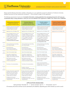 International Student Application for Study