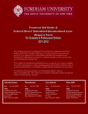 Fordham University Loan Request Form