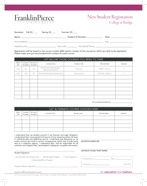 New Student Registration Form