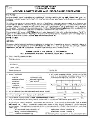 West Virginia Vendor Registration Form