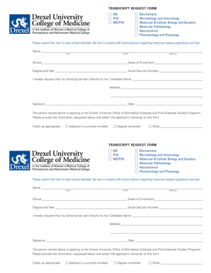 Transcript Request Form