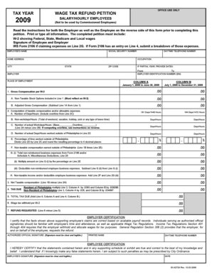 Philadelphia Wage Tax Refund Petition