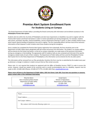 Philadelphia Premise Alert System Enrollment Form