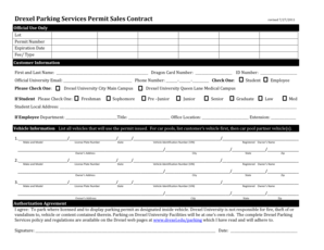 Drexel Parking Services Permit Sales Contract