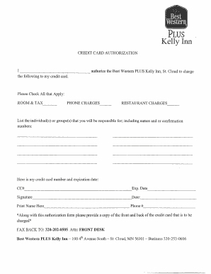 Credit Card Authorization Form