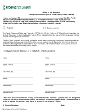 FERPA Waiver Form