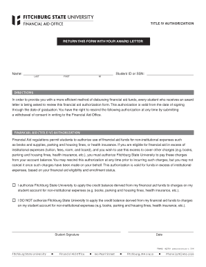 Title IV Financial Aid Authorization Form