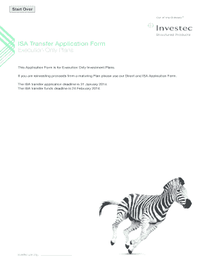 UK ISA Transfer Application Form