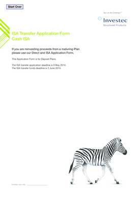 P45 form - ISA Transfer Application Form Cash ISA - Investec Structured Products