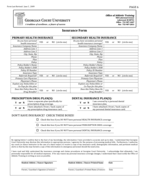 Health Insurance Information Form