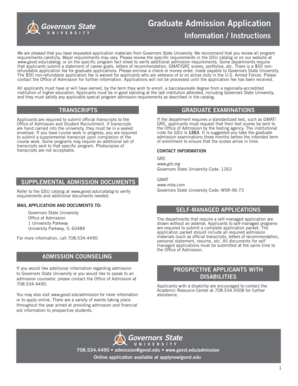 Graduate Admission Application