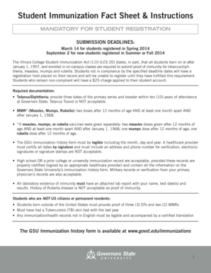 Student Immunization Form