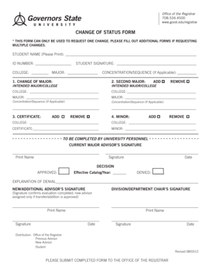 Change of Status Form