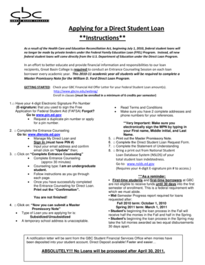 Direct Student Loan Application