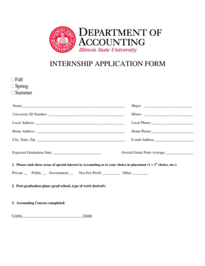 Internship Application Form and Waiver