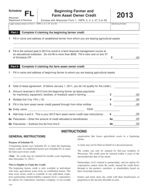 Wisconsin Beginning Farmer and Farm Asset Owner Credit Form 2013