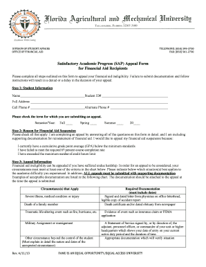FAMU SAP Appeal Form
