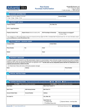Real Estate Purchase Authorization Form