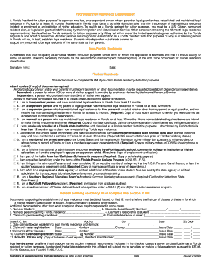 famu residency form