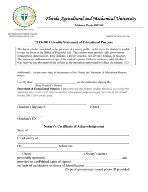 Florida A&M University Statement of Educational Purpose